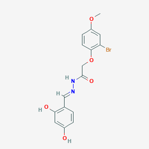 molecular formula C16H15BrN2O5 B11566001 2-(2-bromo-4-methoxyphenoxy)-N'-[(E)-(2,4-dihydroxyphenyl)methylidene]acetohydrazide 