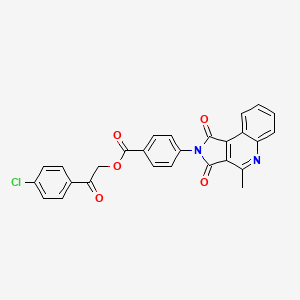 molecular formula C27H17ClN2O5 B11566017 2-(4-chlorophenyl)-2-oxoethyl 4-(4-methyl-1,3-dioxo-1,3-dihydro-2H-pyrrolo[3,4-c]quinolin-2-yl)benzoate 