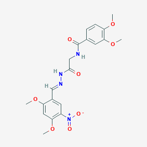 N-({N'-[(E)-(2,4-Dimethoxy-5-nitrophenyl)methylidene]hydrazinecarbonyl}methyl)-3,4-dimethoxybenzamide