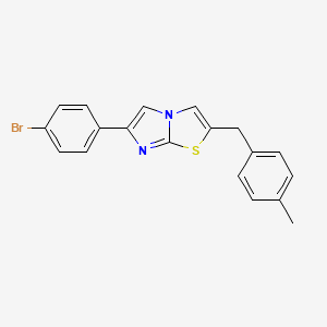 molecular formula C19H15BrN2S B11566062 6-(4-Bromophenyl)-2-(4-methylbenzyl)imidazo[2,1-b][1,3]thiazole 