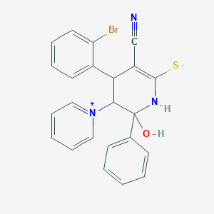 4-(2-Bromophenyl)-3-cyano-6-hydroxy-6-phenyl-5-(pyridinium-1-yl)-1,4,5,6-tetrahydropyridine-2-thiolate