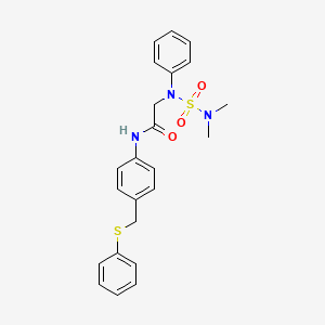 molecular formula C23H25N3O3S2 B11566081 2-[(Dimethylsulfamoyl)(phenyl)amino]-N-{4-[(phenylsulfanyl)methyl]phenyl}acetamide 