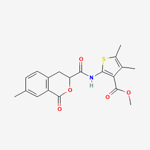 molecular formula C19H19NO5S B11566084 methyl 4,5-dimethyl-2-{[(7-methyl-1-oxo-3,4-dihydro-1H-isochromen-3-yl)carbonyl]amino}thiophene-3-carboxylate 