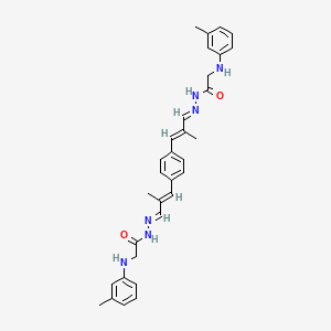 N',N''-{benzene-1,4-diylbis[(1E,3E)-2-methylprop-1-en-1-yl-3-ylidene]}bis{2-[(3-methylphenyl)amino]acetohydrazide} (non-preferred name)