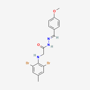 molecular formula C17H17Br2N3O2 B11566140 2-[(2,6-Dibromo-4-methylphenyl)amino]-N'-[(E)-(4-methoxyphenyl)methylidene]acetohydrazide 