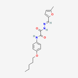 2-{(2E)-2-[(5-methylfuran-2-yl)methylidene]hydrazinyl}-2-oxo-N-[4-(pentyloxy)phenyl]acetamide