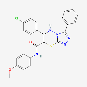 molecular formula C24H20ClN5O2S B11566175 6-(4-chlorophenyl)-N-(4-methoxyphenyl)-3-phenyl-6,7-dihydro-5H-[1,2,4]triazolo[3,4-b][1,3,4]thiadiazine-7-carboxamide 