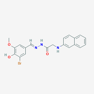 N'-[(E)-(3-Bromo-4-hydroxy-5-methoxyphenyl)methylidene]-2-[(naphthalen-2-YL)amino]acetohydrazide