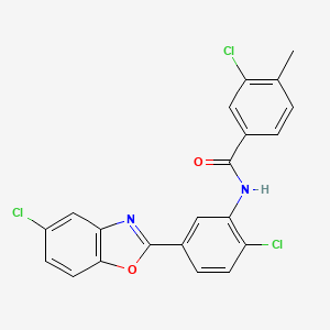 molecular formula C21H13Cl3N2O2 B11566188 3-chloro-N-[2-chloro-5-(5-chloro-1,3-benzoxazol-2-yl)phenyl]-4-methylbenzamide 