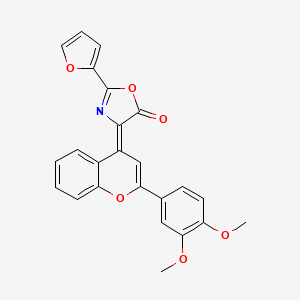 (4Z)-4-[2-(3,4-dimethoxyphenyl)-4H-chromen-4-ylidene]-2-(furan-2-yl)-1,3-oxazol-5(4H)-one