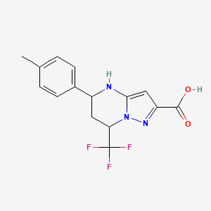 5-(4-Methylphenyl)-7-(trifluoromethyl)-4,5,6,7-tetrahydropyrazolo[1,5-a]pyrimidine-2-carboxylic acid