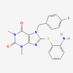 8-[(2-aminophenyl)sulfanyl]-7-(4-fluorobenzyl)-1,3-dimethyl-3,7-dihydro-1H-purine-2,6-dione