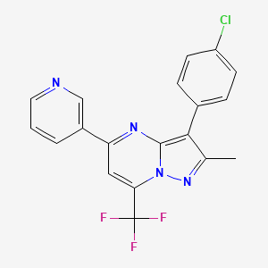 3-(4-Chlorophenyl)-2-methyl-5-pyridin-3-yl-7-(trifluoromethyl)pyrazolo[1,5-a]pyrimidine