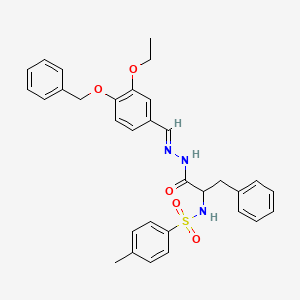 molecular formula C32H33N3O5S B11566260 N-(1-{N'-[(E)-[4-(Benzyloxy)-3-ethoxyphenyl]methylidene]hydrazinecarbonyl}-2-phenylethyl)-4-methylbenzene-1-sulfonamide 