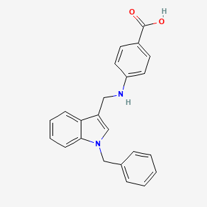 molecular formula C23H20N2O2 B11566274 4-{[(1-benzyl-1H-indol-3-yl)methyl]amino}benzoic acid 