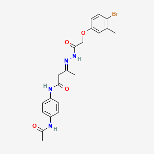 molecular formula C21H23BrN4O4 B11566292 (3E)-3-{[2-(4-Bromo-3-methylphenoxy)acetamido]imino}-N-(4-acetamidophenyl)butanamide 