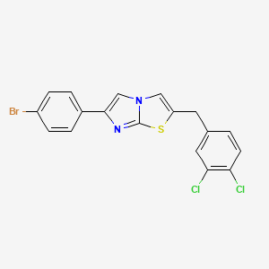 molecular formula C18H11BrCl2N2S B11566302 6-(4-Bromophenyl)-2-(3,4-dichlorobenzyl)imidazo[2,1-b][1,3]thiazole 