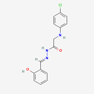 molecular formula C15H14ClN3O2 B11566316 2-(4-chloroanilino)-N-[(E)-(2-hydroxyphenyl)methyleneamino]acetamide 