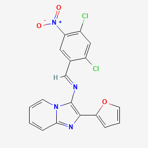 N-[(E)-(2,4-dichloro-5-nitrophenyl)methylidene]-2-(furan-2-yl)imidazo[1,2-a]pyridin-3-amine