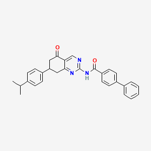 N-{5-oxo-7-[4-(propan-2-yl)phenyl]-5,6,7,8-tetrahydroquinazolin-2-yl}biphenyl-4-carboxamide