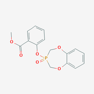 molecular formula C16H15O6P B11566360 methyl 2-[(3-oxido-3,4-dihydro-2H-1,5,3-benzodioxaphosphepin-3-yl)oxy]benzoate 