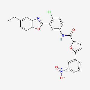 N-[4-chloro-3-(5-ethyl-1,3-benzoxazol-2-yl)phenyl]-5-(3-nitrophenyl)furan-2-carboxamide