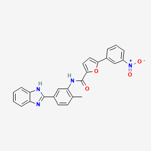 molecular formula C25H18N4O4 B11566368 N-[5-(1H-benzimidazol-2-yl)-2-methylphenyl]-5-(3-nitrophenyl)furan-2-carboxamide 