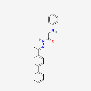 molecular formula C24H25N3O B11566375 N'-[(1E)-1-(biphenyl-4-yl)propylidene]-2-[(4-methylphenyl)amino]acetohydrazide (non-preferred name) 