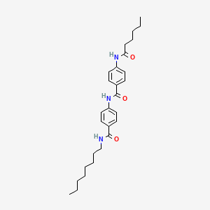 4-(hexanoylamino)-N-[4-(octylcarbamoyl)phenyl]benzamide