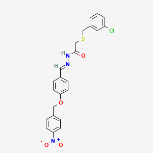 2-[(3-chlorobenzyl)sulfanyl]-N'-[(E)-{4-[(4-nitrobenzyl)oxy]phenyl}methylidene]acetohydrazide