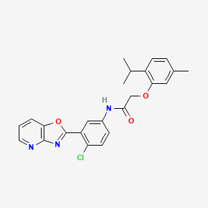 N-[4-chloro-3-([1,3]oxazolo[4,5-b]pyridin-2-yl)phenyl]-2-[5-methyl-2-(propan-2-yl)phenoxy]acetamide