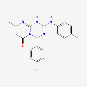 4-(4-chlorophenyl)-8-methyl-2-[(4-methylphenyl)amino]-1,4-dihydro-6H-pyrimido[1,2-a][1,3,5]triazin-6-one