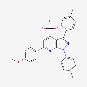 6-(4-methoxyphenyl)-1,3-bis(4-methylphenyl)-4-(trifluoromethyl)-1H-pyrazolo[3,4-b]pyridine