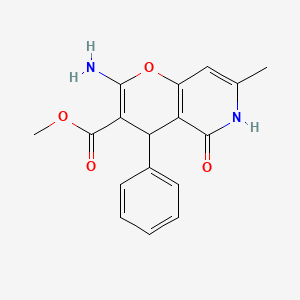 methyl 2-amino-7-methyl-5-oxo-4-phenyl-5,6-dihydro-4H-pyrano[3,2-c]pyridine-3-carboxylate