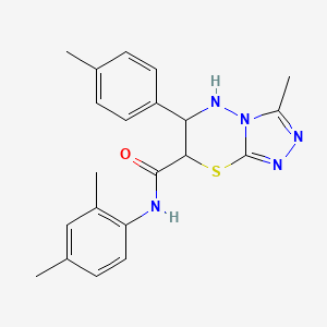 molecular formula C21H23N5OS B11566449 N-(2,4-dimethylphenyl)-3-methyl-6-(4-methylphenyl)-6,7-dihydro-5H-[1,2,4]triazolo[3,4-b][1,3,4]thiadiazine-7-carboxamide 