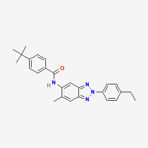 molecular formula C26H28N4O B11566467 4-tert-butyl-N-[2-(4-ethylphenyl)-6-methyl-2H-1,2,3-benzotriazol-5-yl]benzamide 