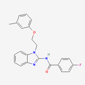 4-fluoro-N-{1-[2-(3-methylphenoxy)ethyl]-1H-benzimidazol-2-yl}benzamide