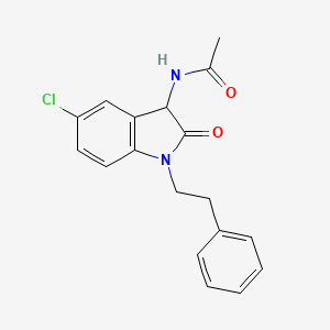 molecular formula C18H17ClN2O2 B11566475 N-[5-chloro-2-oxo-1-(2-phenylethyl)-2,3-dihydro-1H-indol-3-yl]acetamide 