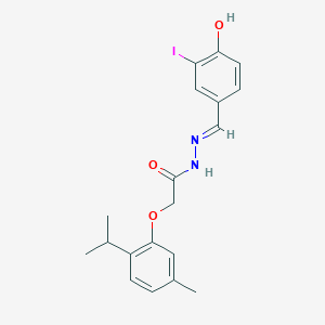 molecular formula C19H21IN2O3 B11566477 N'-[(E)-(4-hydroxy-3-iodophenyl)methylidene]-2-[5-methyl-2-(propan-2-yl)phenoxy]acetohydrazide 