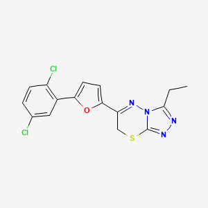 molecular formula C16H12Cl2N4OS B11566481 6-[5-(2,5-dichlorophenyl)furan-2-yl]-3-ethyl-7H-[1,2,4]triazolo[3,4-b][1,3,4]thiadiazine 