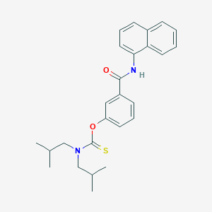 molecular formula C26H30N2O2S B11566482 O-[3-(naphthalen-1-ylcarbamoyl)phenyl] bis(2-methylpropyl)carbamothioate 