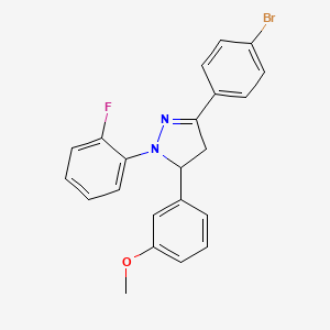 3-(4-bromophenyl)-1-(2-fluorophenyl)-5-(3-methoxyphenyl)-4,5-dihydro-1H-pyrazole