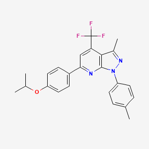 molecular formula C24H22F3N3O B11566495 3-methyl-1-(4-methylphenyl)-6-[4-(propan-2-yloxy)phenyl]-4-(trifluoromethyl)-1H-pyrazolo[3,4-b]pyridine 