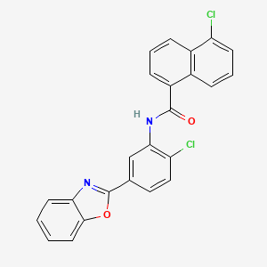 molecular formula C24H14Cl2N2O2 B11566511 N-[5-(1,3-benzoxazol-2-yl)-2-chlorophenyl]-5-chloronaphthalene-1-carboxamide 