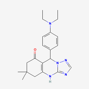 molecular formula C21H27N5O B11566513 9-[4-(diethylamino)phenyl]-6,6-dimethyl-5,6,7,9-tetrahydro[1,2,4]triazolo[5,1-b]quinazolin-8(4H)-one 