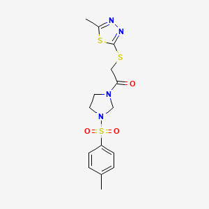 1-{3-[(4-Methylphenyl)sulfonyl]imidazolidin-1-yl}-2-[(5-methyl-1,3,4-thiadiazol-2-yl)sulfanyl]ethanone