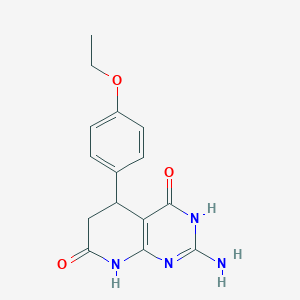 molecular formula C15H16N4O3 B11566566 2-amino-5-(4-ethoxyphenyl)-4-hydroxy-5,8-dihydropyrido[2,3-d]pyrimidin-7(6H)-one CAS No. 878436-90-9