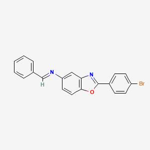 2-(4-bromophenyl)-N-[(E)-phenylmethylidene]-1,3-benzoxazol-5-amine