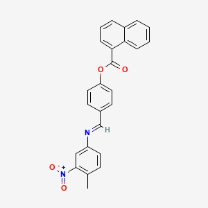 molecular formula C25H18N2O4 B11566600 4-[(E)-[(4-Methyl-3-nitrophenyl)imino]methyl]phenyl naphthalene-1-carboxylate 