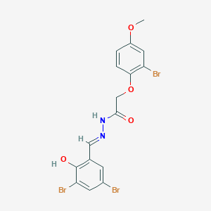 molecular formula C16H13Br3N2O4 B11566626 2-(2-bromo-4-methoxyphenoxy)-N'-[(E)-(3,5-dibromo-2-hydroxyphenyl)methylidene]acetohydrazide 